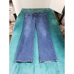 American Eagle Jeans Size 8 Short Womens Blue Stretch Pants Mid Rise Slim Boot